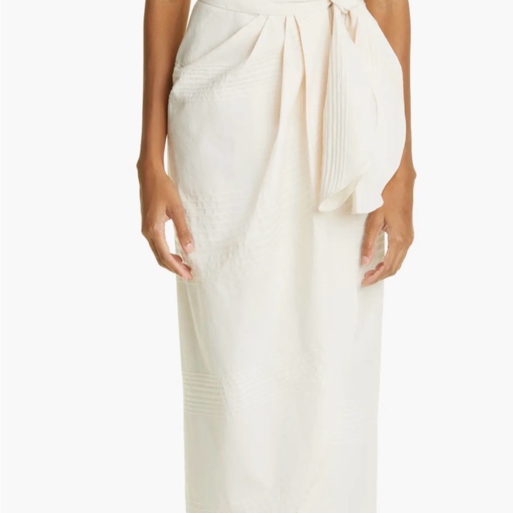 Johanna Ortiz Chic Monochromatic Cream Ruffle Coconut Sugar Crop Top size 8 $450 - Picture 8 of 15